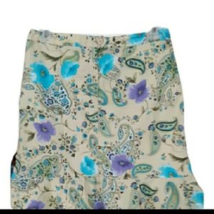 Womens sz 10 sto blue purple paisley print skirt